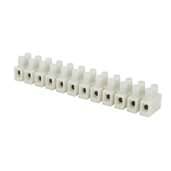 Polaris ITB50-12 ITB Series Terminal Block, 300 V AC, 50 A, 20 to 8 AWG Wire, White