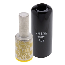 Polaris PTS750 PTS Series Centered Dual Rated Terminal, 500 to 750 kcmil Conductor, 0.81 in Dia 1.75 in L Pin, Aluminum, Yellow