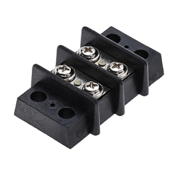 Polaris TB3096-2 TB Series Double Row Terminal Block, 600 V AC, 30 A, 22 to 14 AWG Wire, Black
