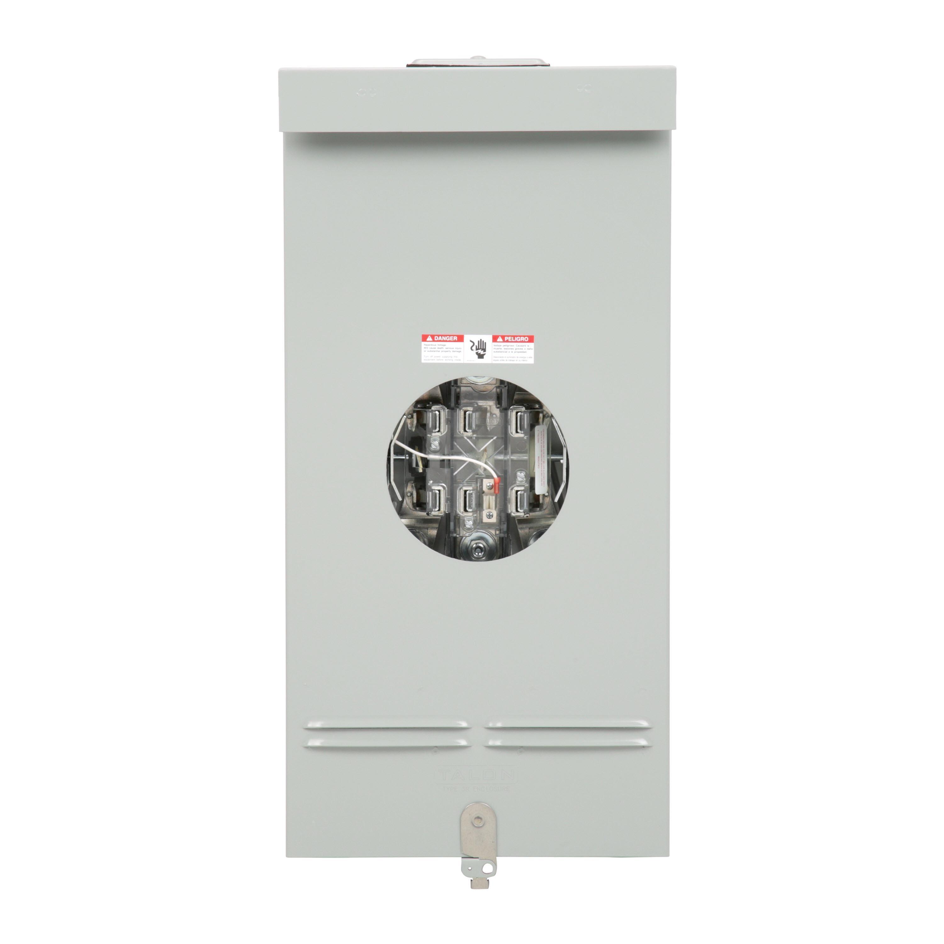 Siemens 47707-82 TALON® 47707-82 Type HQD 1-Position Continuous Duty Meter Socket With Lever Bypass and Cover Plate, 600 V AC, 320 A, 3 Phase, NEMA 3R Enclosure