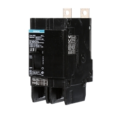 Siemens BQD215 Type BQD Molded Case Circuit Breaker, 277/480 V AC/125/250 V DC, 15 A, 14 kA Interrupt, 2 Poles, Thermal Magnetic Trip