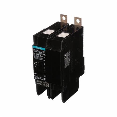Siemens BQD220 Type BQD Molded Case Circuit Breaker, 277/480 V AC/125/250 V DC, 20 A, 14 kA Interrupt, 2 Poles, Thermal Magnetic Trip