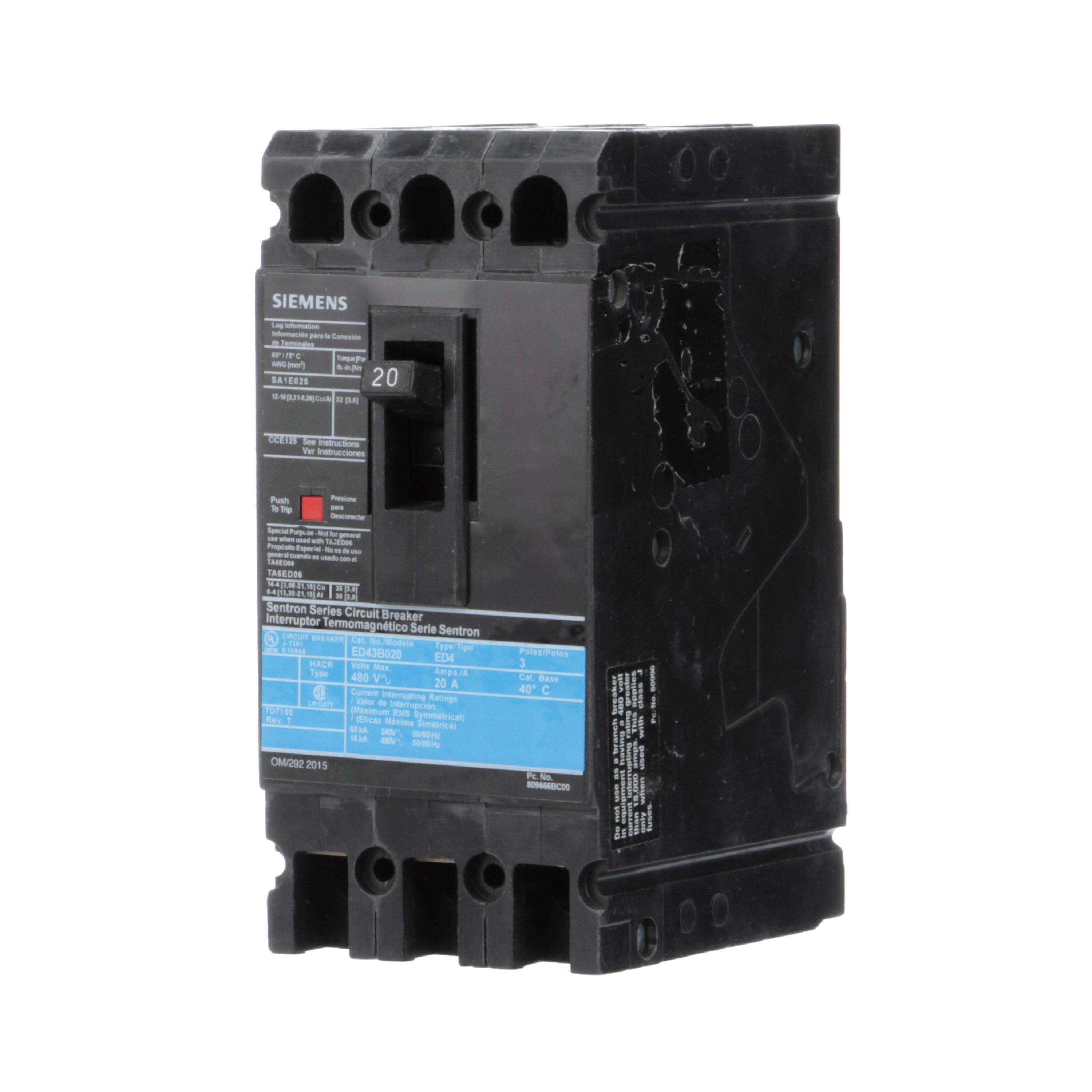 Siemens ED43B020L - Molded Case Circuit Breakers
