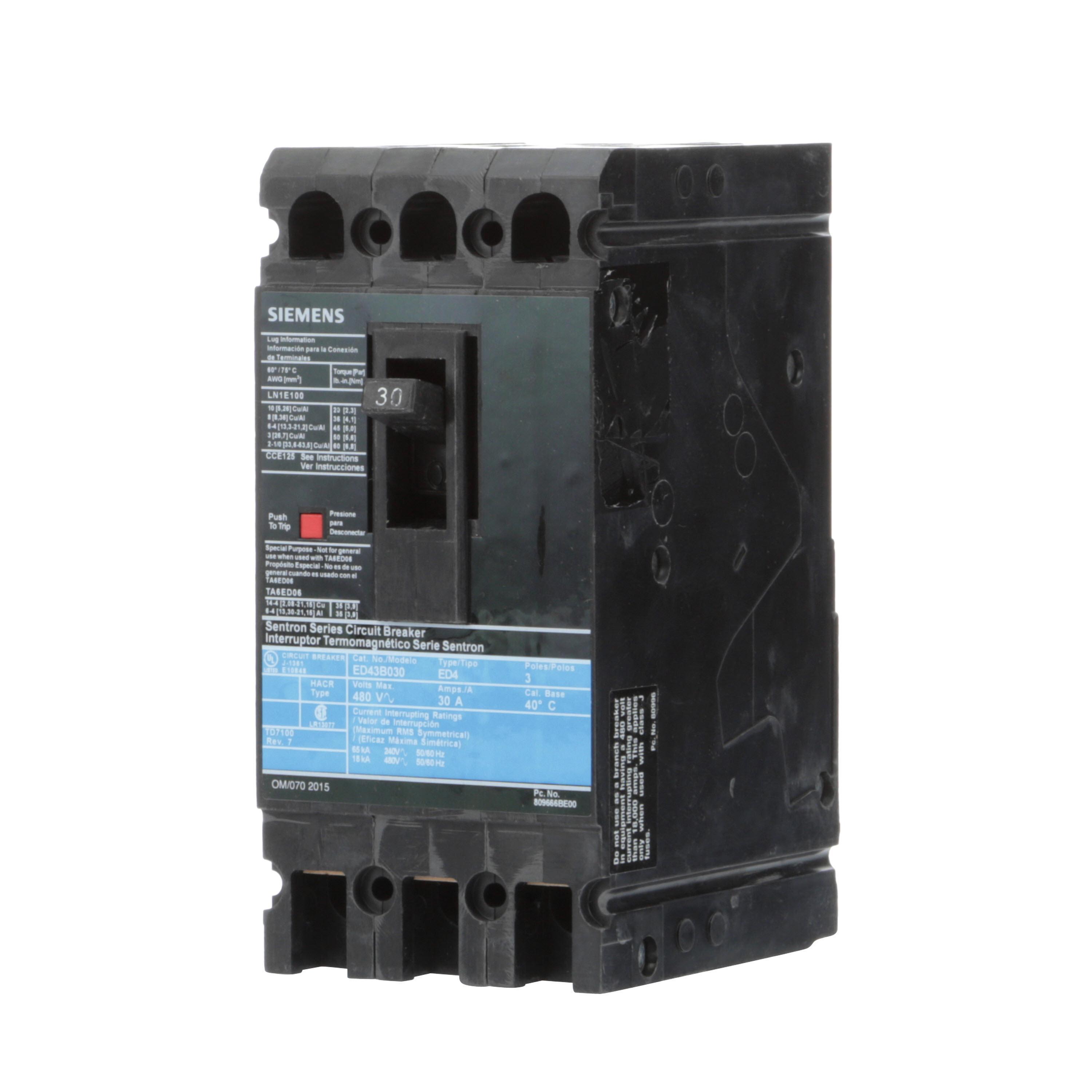 Siemens ED43B030L - Molded Case Circuit Breakers
