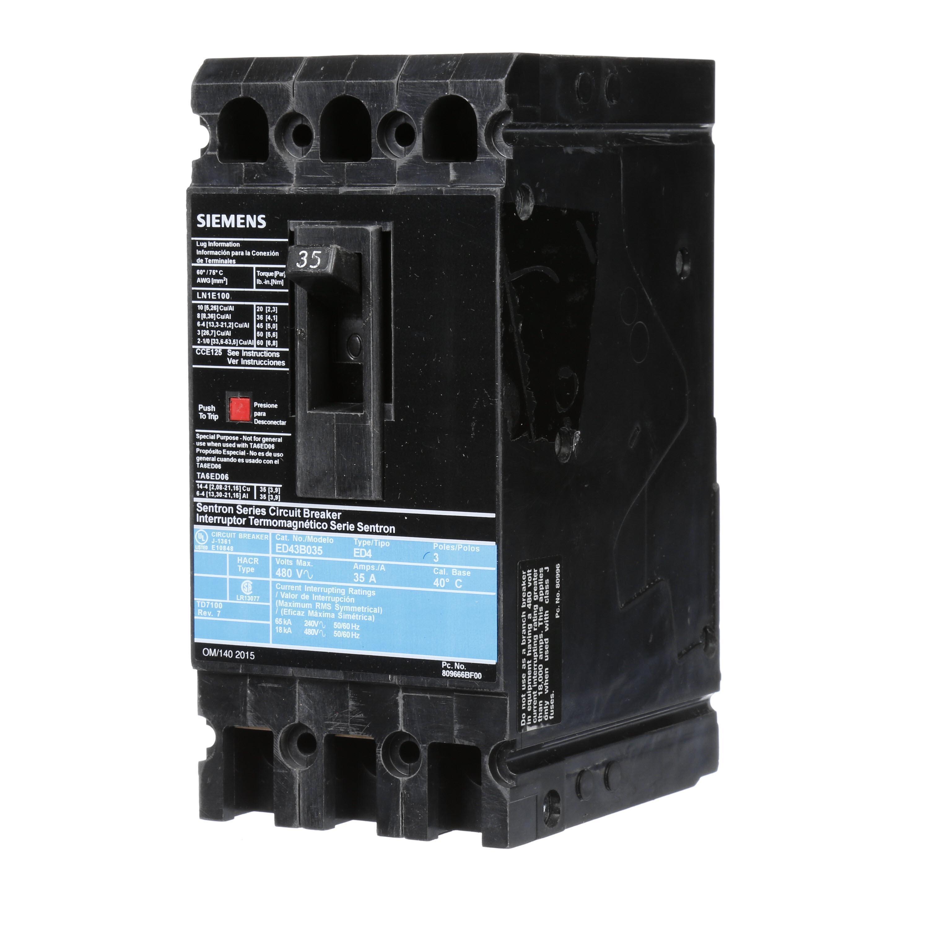 Siemens ED43B035 - Molded Case Circuit Breakers