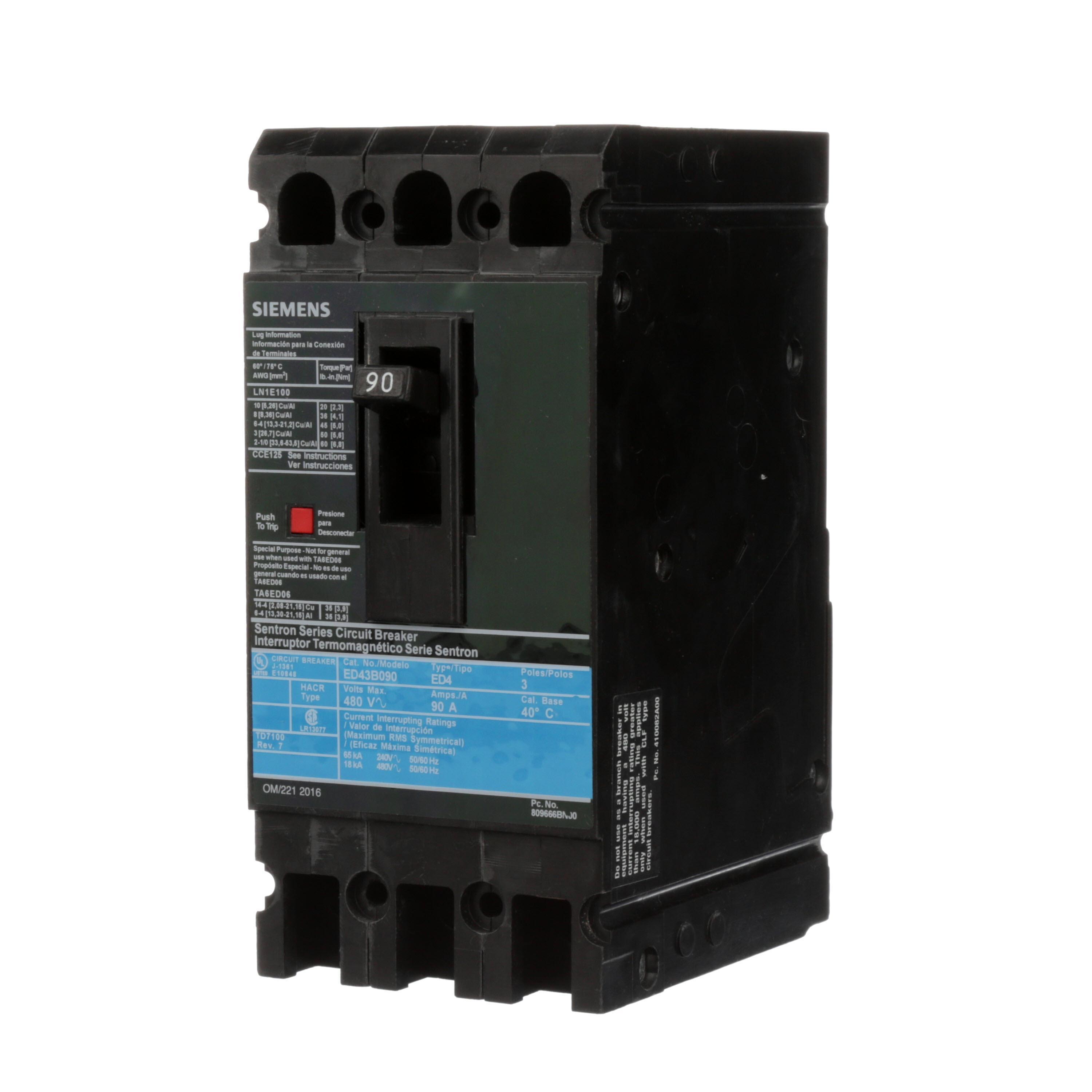Siemens ED43B090L - Molded Case Circuit Breakers