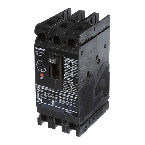 Siemens ED63A010 SentronTM ED63A010 Type ED6 Low Voltage Molded Case Circuit Breaker, 600 V AC/250 V DC, 10 A, 18 kA Interrupt, 3 Poles, Thermal Magnetic Trip