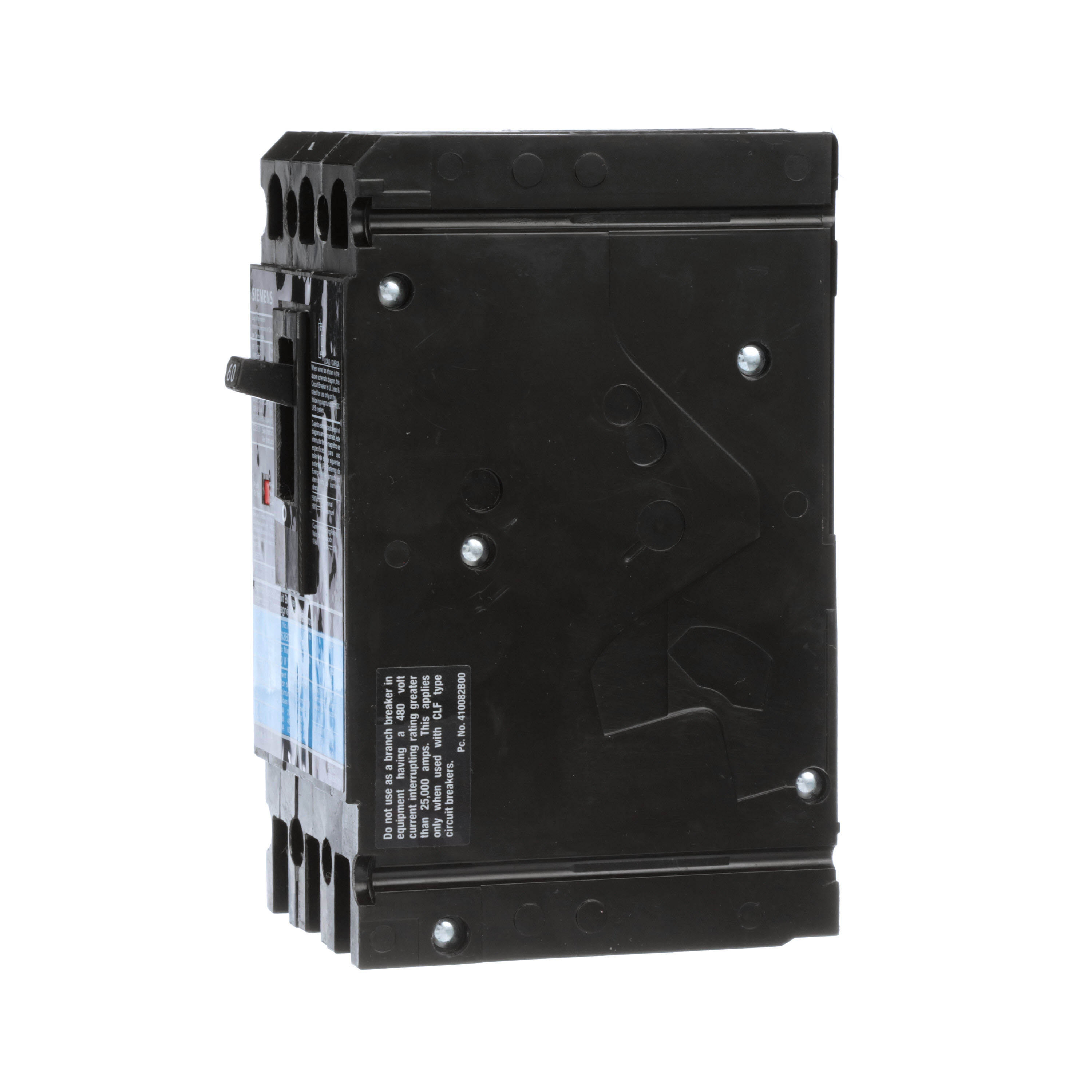 Siemens ED63B060L SentronTM ED63B060L Type ED6 Low Voltage Molded Case Circuit Breaker, 600 V AC/250 V DC, 60 A, 18 kA Interrupt, 3 Poles, Thermal Magnetic Trip