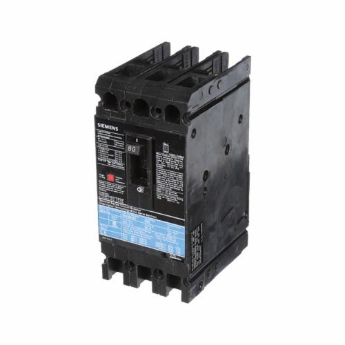 Siemens ED63B080L SentronTM ED63B080L Type ED6 Low Voltage Molded Case Circuit Breaker, 600 V AC/250 V DC, 80 A, 18 kA Interrupt, 3 Poles, Thermal Magnetic Trip