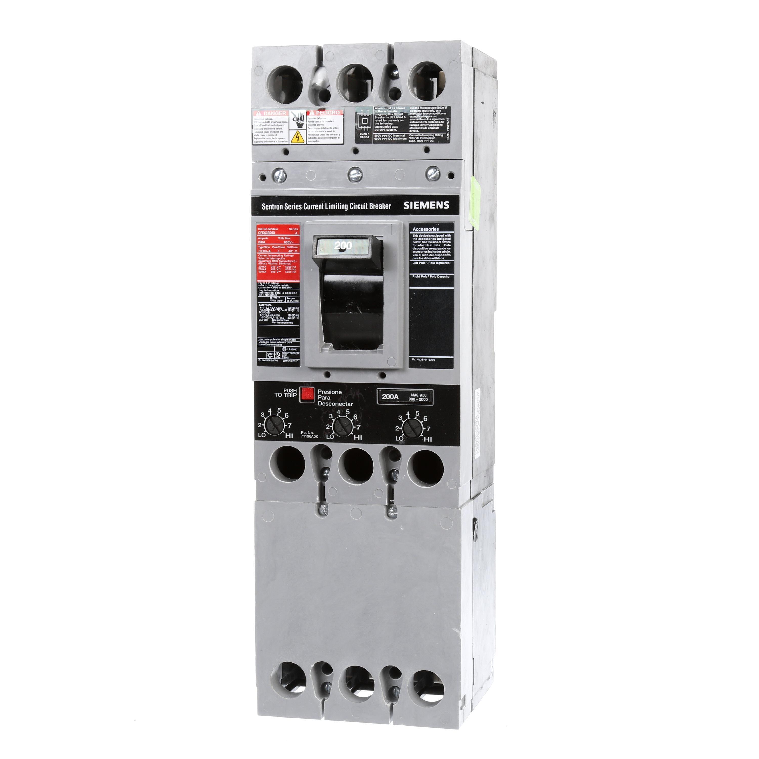 Siemens FD63B200 - Molded Case Circuit Breakers