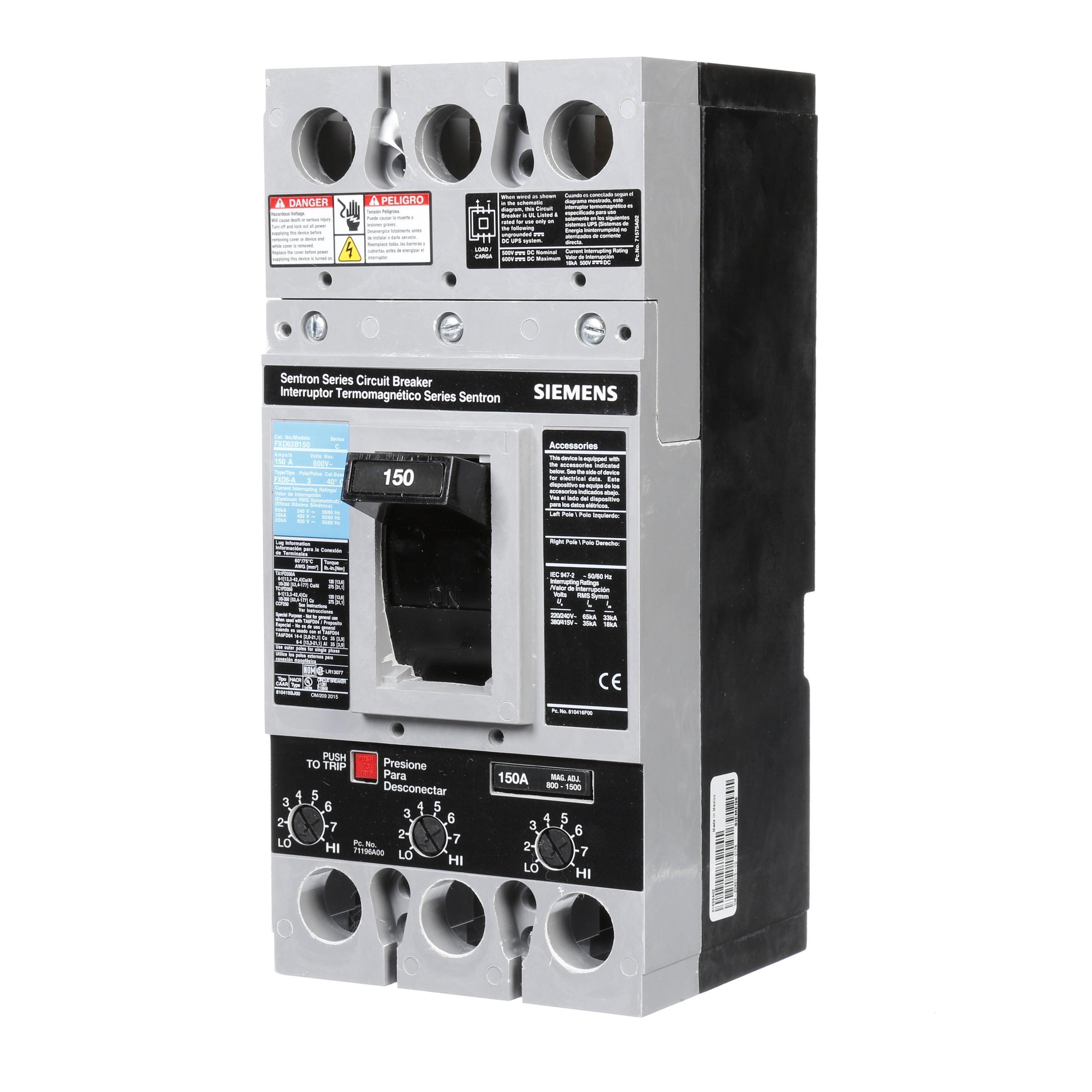 Siemens FXD63B150 - Molded Case Circuit Breakers