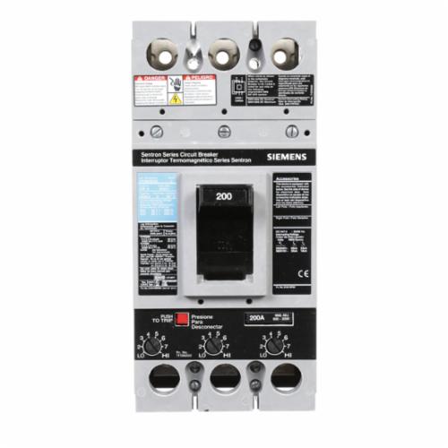 Siemens FXD63B200 SentronTM FXD63B200 Type FXD6 Low Voltage Molded Case Circuit Breaker, 600 V AC, 200 A, 22 kA Interrupt, 3 Poles, Thermal Magnetic Trip
