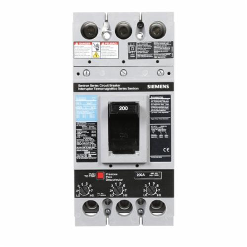 Siemens FXD63B200L SentronTM FXD63B200L Type FXD6 Low Voltage Molded Case Circuit Breaker, 600 V AC, 200 A, 22 kA Interrupt, 3 Poles, Thermal Magnetic Trip