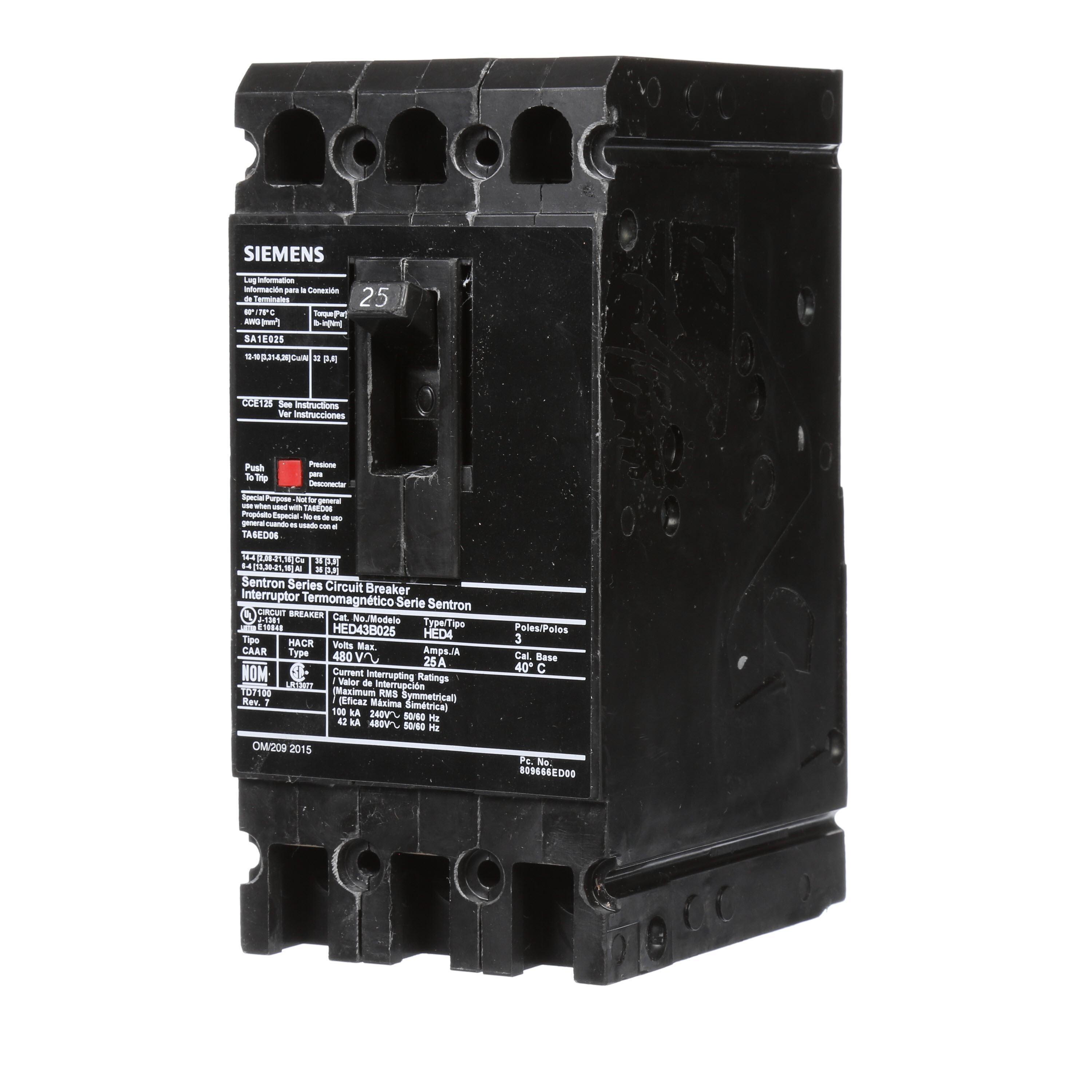 Siemens HED43B025 - Molded Case Circuit Breakers