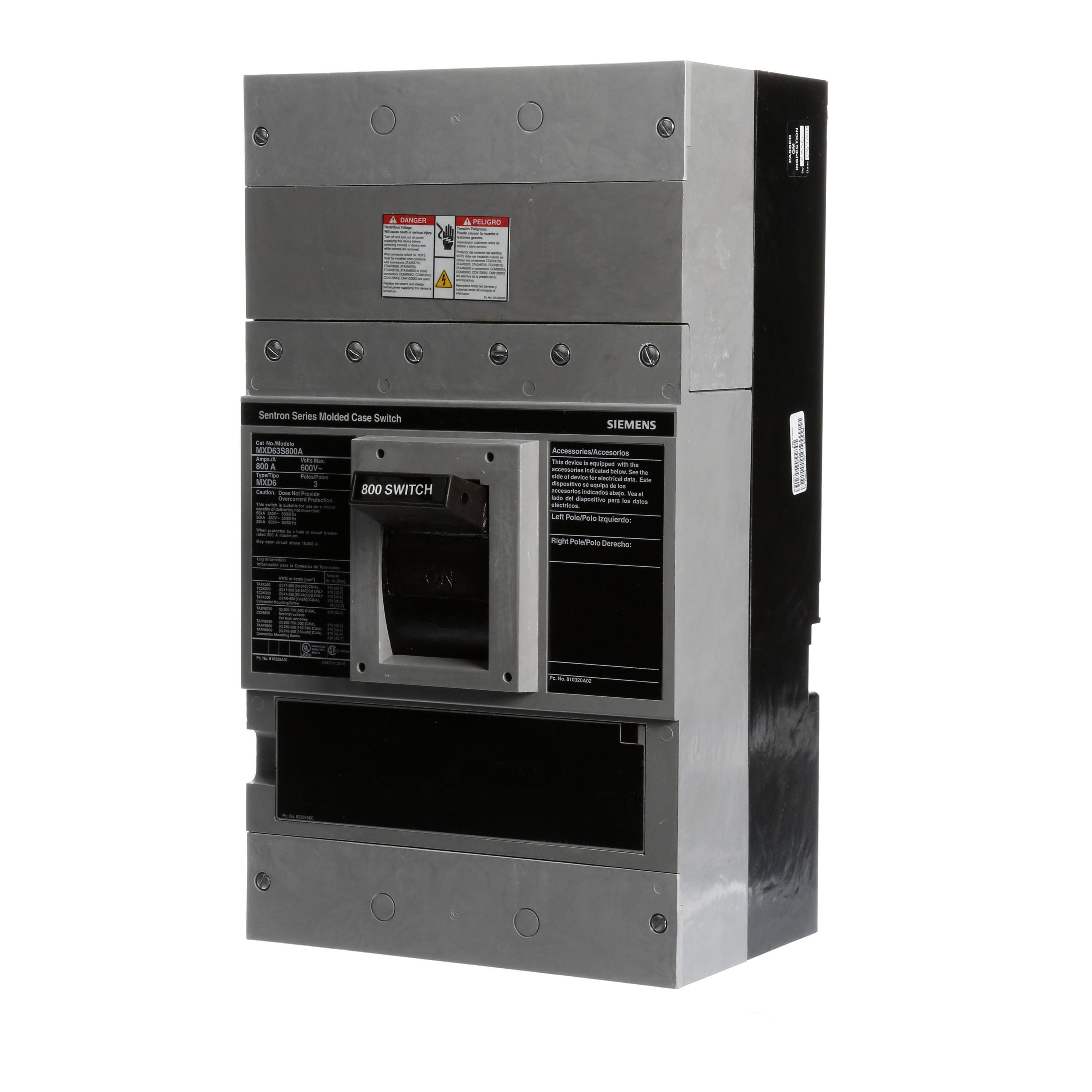 Siemens MXD63S800A - Molded Case Circuit Breakers