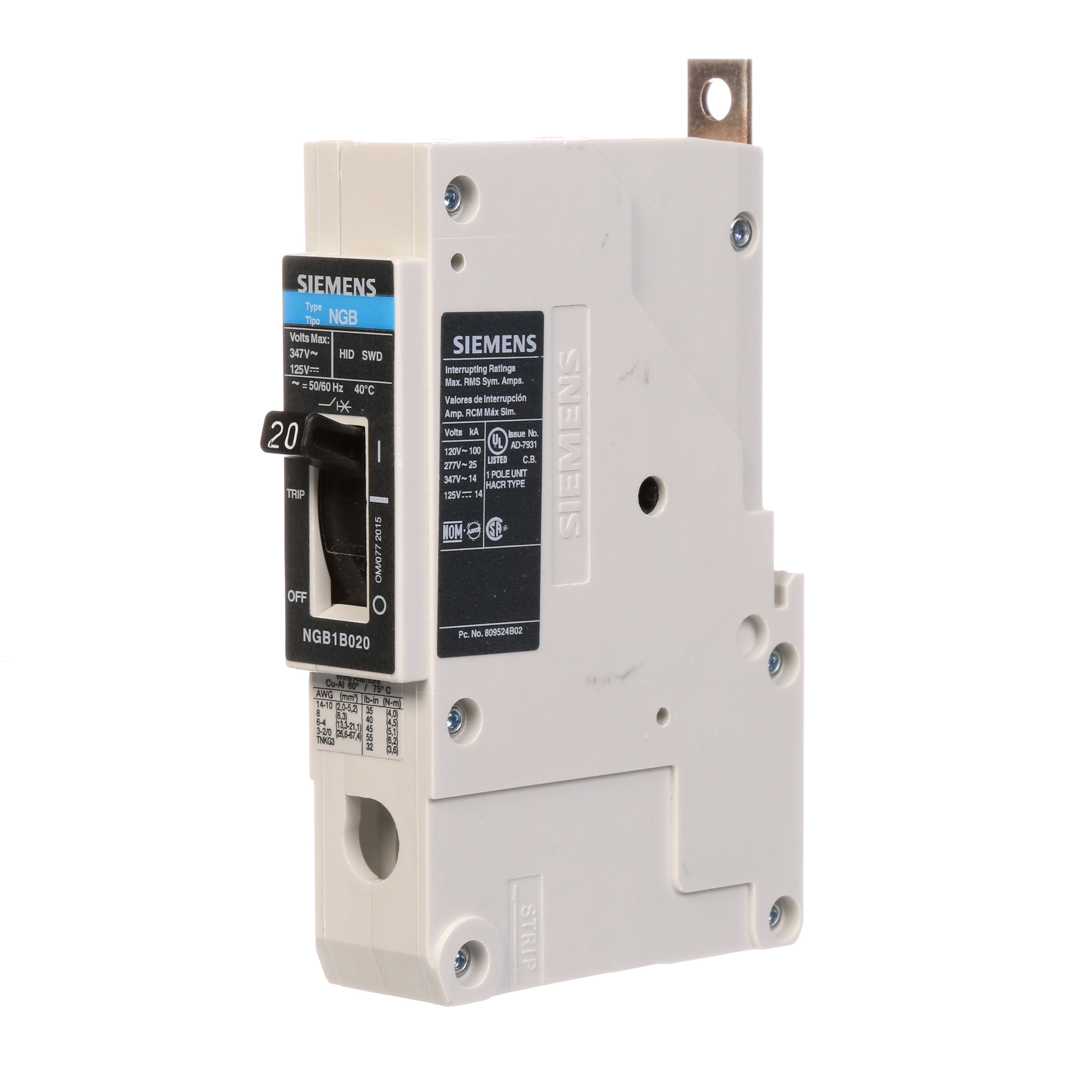Siemens NGB1B020 - Molded Case Circuit Breakers