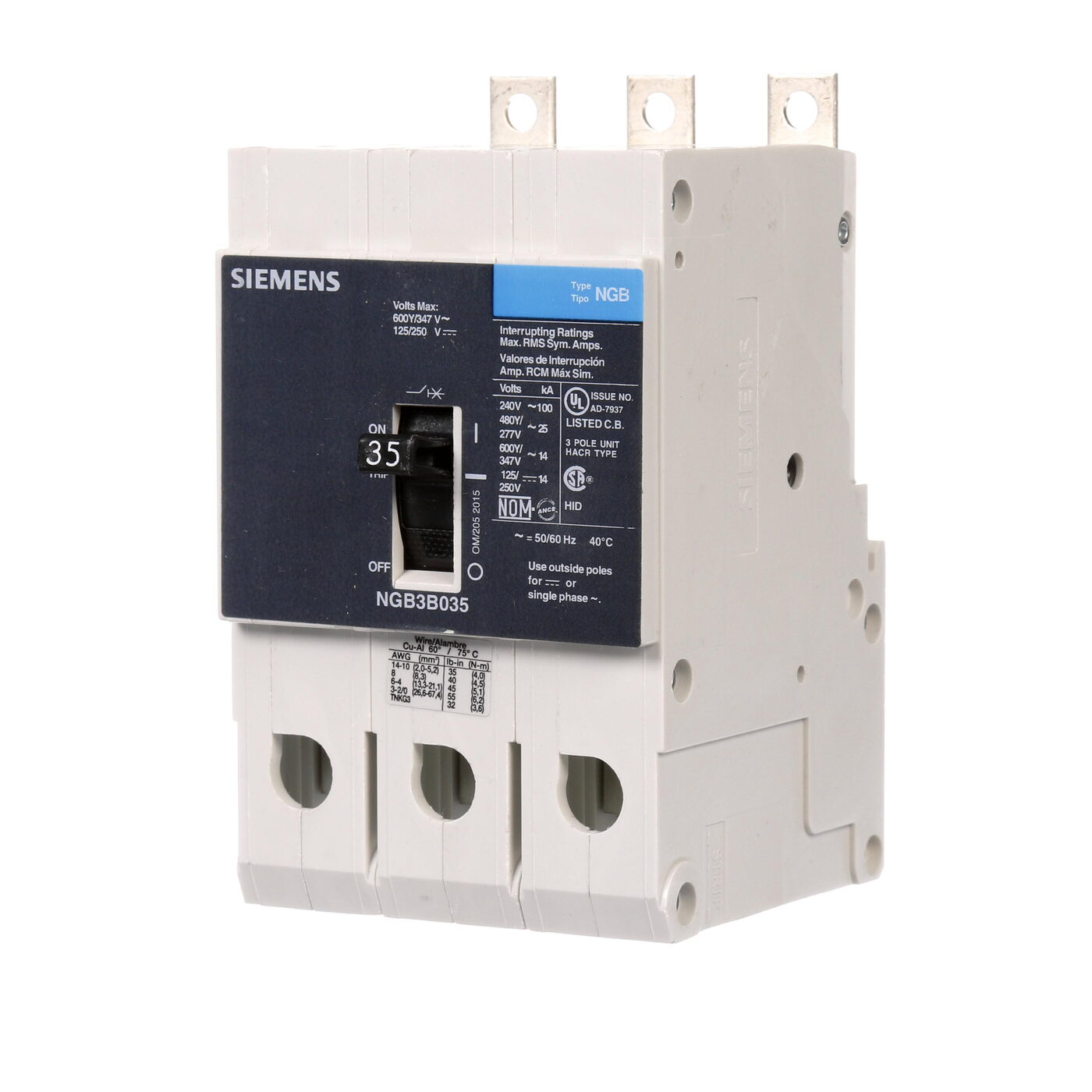 Siemens NGB3B035B - Molded Case Circuit Breakers