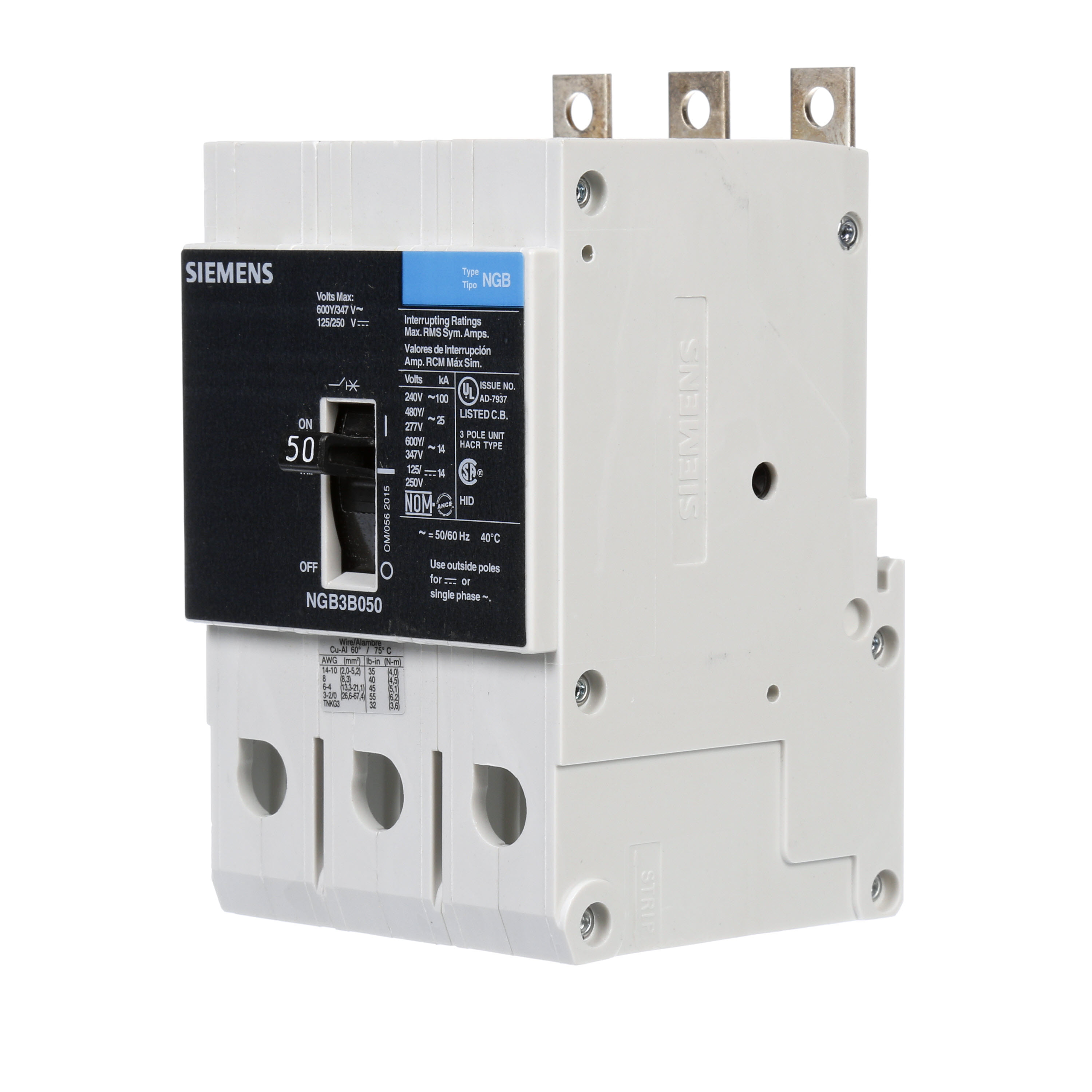 Siemens NGB3B050B - Molded Case Circuit Breakers