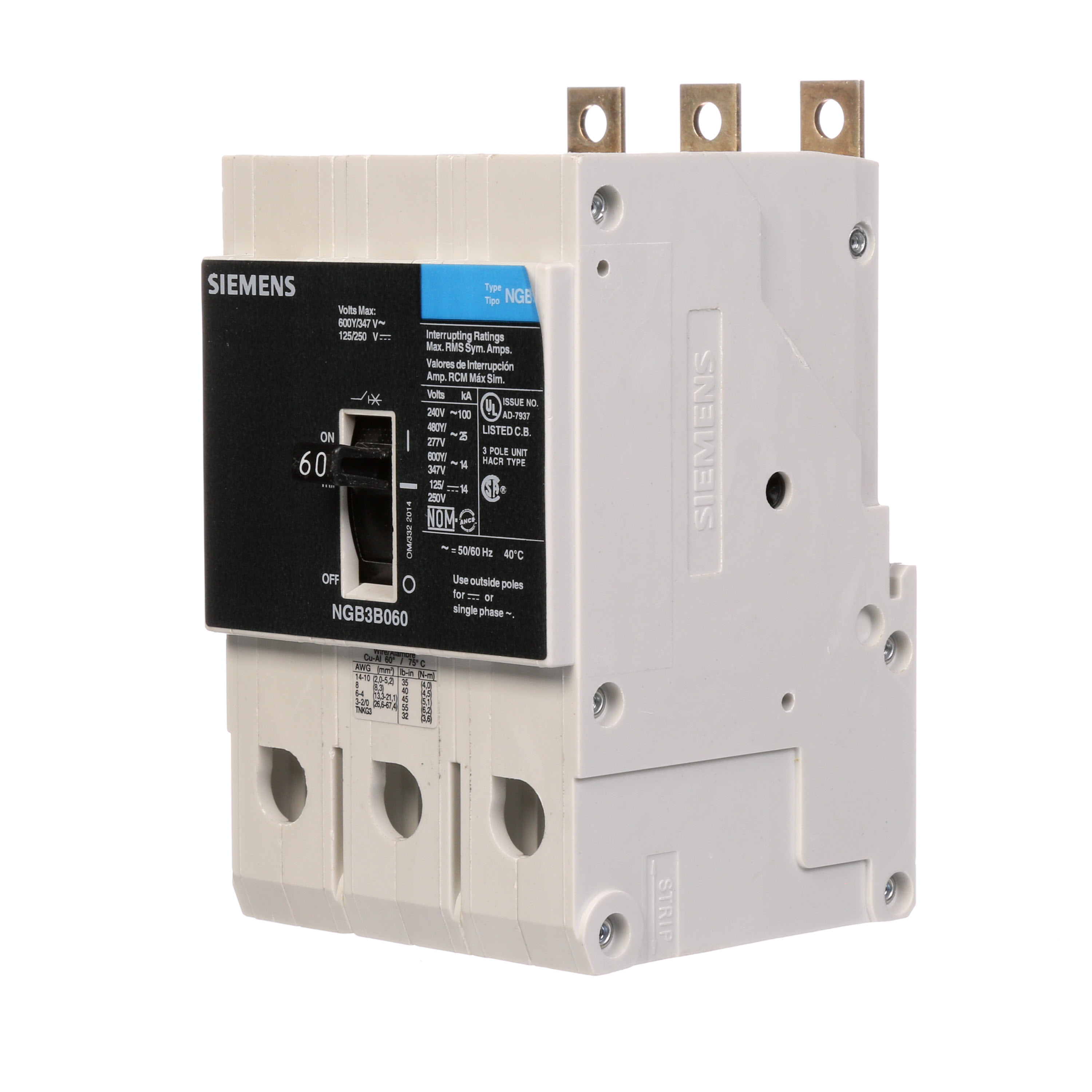Siemens NGB3B060B - Molded Case Circuit Breakers