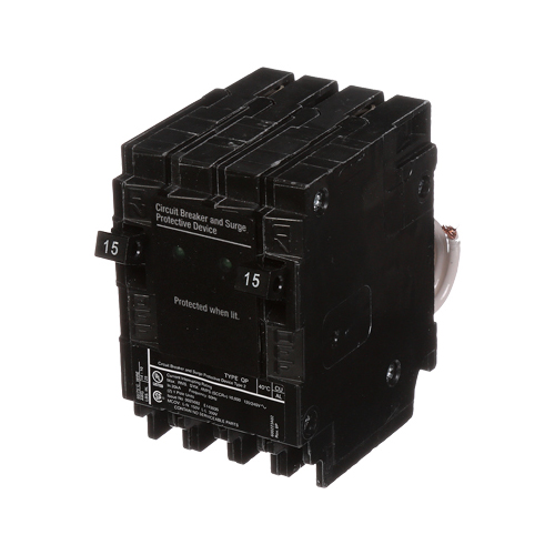 Siemens QSA1515SPD Type SPD Standard Molded Case Circuit Breaker, 120/240 V AC, 20 A, 10 kA, 1 Pole