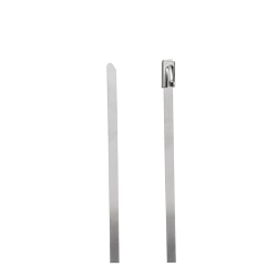Ty-Rap LS-4.6-200A Uncoated Cable Tie, 7.9 in L x 0.187 in W x 0.01 in THK, 304 Stainless Steel, Metallic Gray