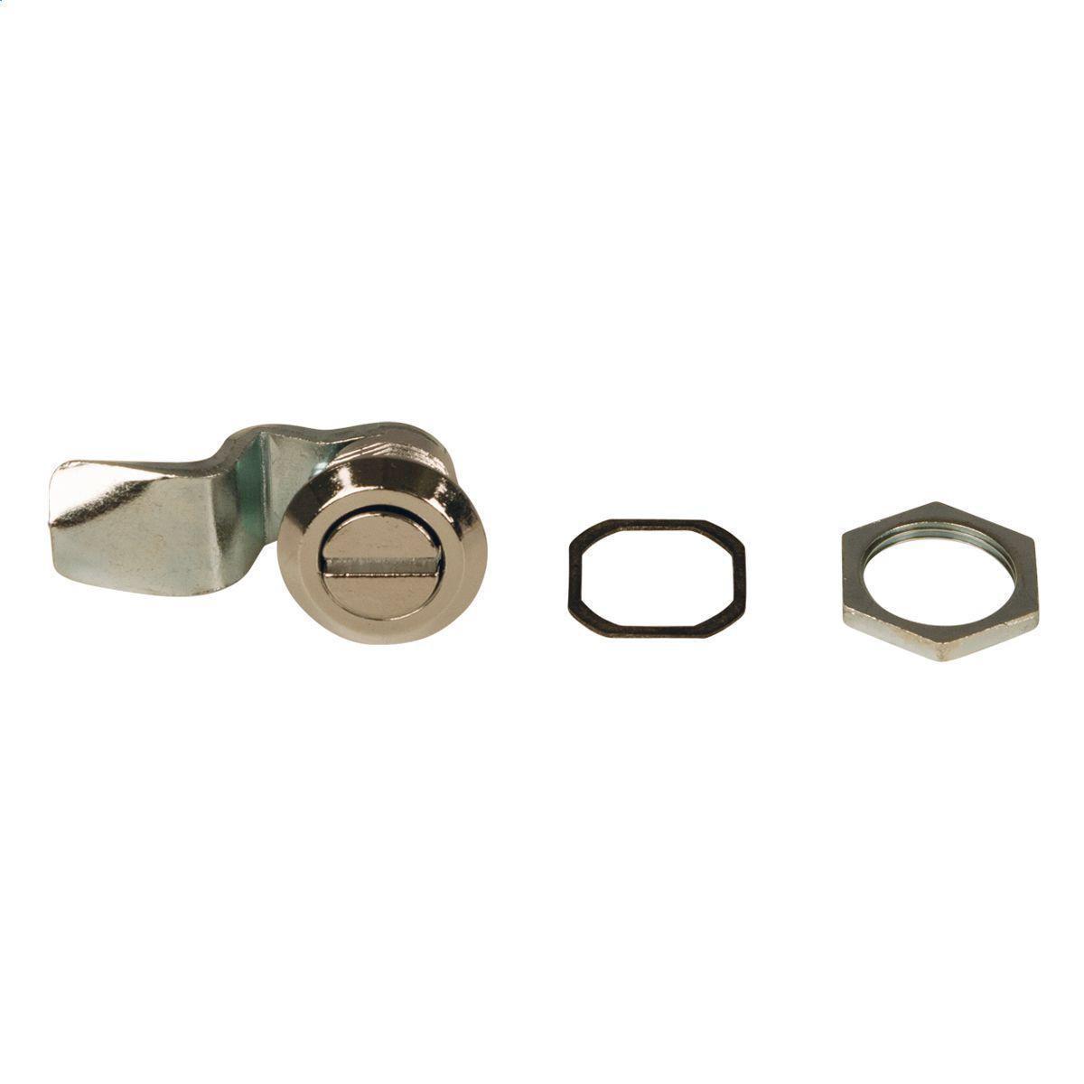 Wiegmann N1C14T 1-Point Enclosure Lock, 1-1/8 in Dia 1/4-Turn Slotted Handle, For Use With Standard NEMA 1 Enclosure, Carbon Steel