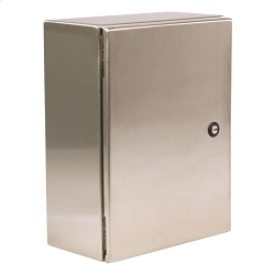 Wiegmann N412121208SSC ULTIMATE® 1-Door Welded Seam Enclosure, 12 in W x 8 in D x 12 in H, NEMA 3R/4/4X/12/13, 304 Stainless Steel