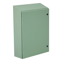 Wiegmann N412161608CST N412-CST ULTIMATE® 1-Door Slope Top Welded Seam Enclosure, 16 in W 8 in D 16 in H, NEMA 3R/4/12/13 NEMA Rating, Carbon Steel