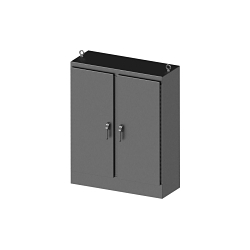 Wiegmann WA726024SSFSDN43PT 2-Door Enclosure, 60.06 in W x 24.06 in D x 72.06 in H, NEMA 4X, 304 Stainless Steel