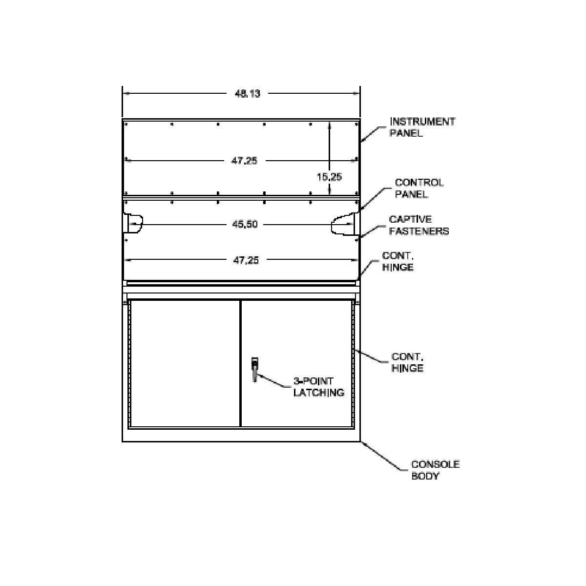Wiegmann WC1448BD WC14 2-Door Console Enclosure, 48.13 in W 23.13 in D 50 in H, NEMA 12/13 NEMA Rating, Carbon Steel