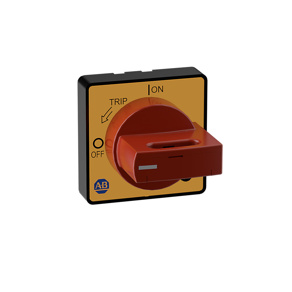 Allen-Bradley Door Coupling Handle, Red Yellow , IP66, NEMA 1 v 4/4X v 12, Extension Shaft Coupling Included, For 140MT, ME Mtr Protection Ckt Br