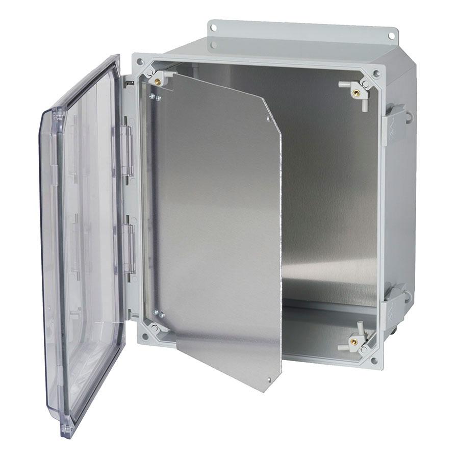 Allied Moulded Polyline HFPP142 Rectangular Hinged Front Panel, 11-1/4 in W x 13.1 in H, Aluminum, Silver