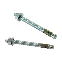 B-Line Power Stud+ AWSD-50-700 Seismic Wedge Anchor, 1/2 in Dia, 7 in OAL, 5-3/8 in L Thread, Carbon Steel, Zinc Plated