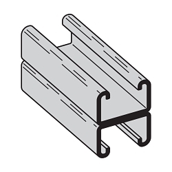 B-Line B42A-120GLV Back to Back Metal Framing Channel, 10 ft L 1-5/8 in W 2 in D 12 ga THK, ASTM A653 Cold Formed Low Carbon Steel, Pre-Galvanized, Domestic
