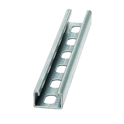 B-Line B42SH-120SS6 Metal Framing Channel, 120 in L 1-5/8 in W 12 ga THK, 316 Stainless Steel, 316 Stainless Steel, Domestic