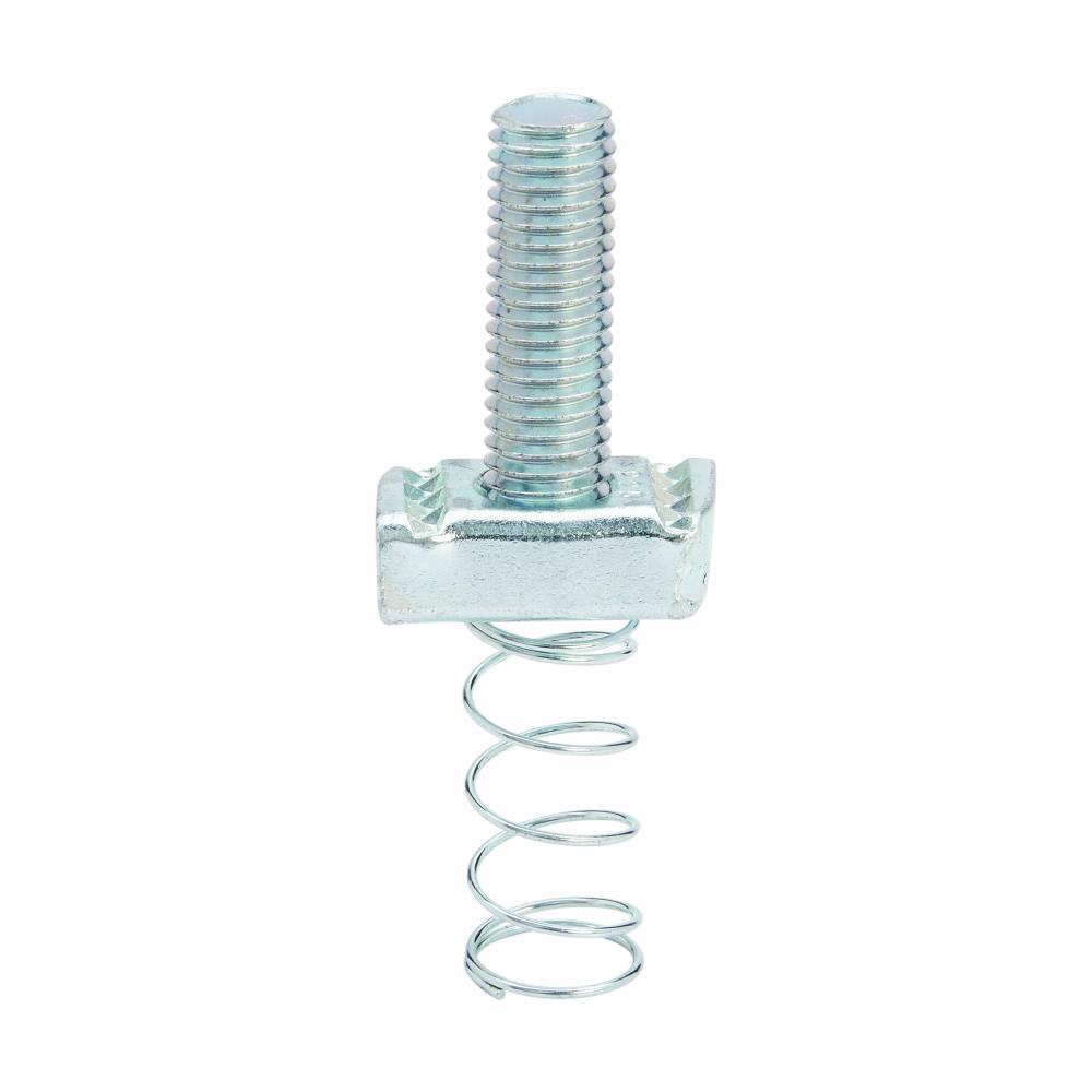 B-Line SN224-3/4ZN 200 Standard Stud Nut With Spring, For Use With B22, B24, B26 and B32 Series Medium Channel, 1/4 in THK, 1/4-20 Thread, 3/4 in L Stud, Steel