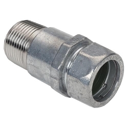 Bridgeport Mighty-Merge 290-RTNPT Raintight Coupling With Stainless Steel Close Nipple, 1/2 in, For Use With EMT to MNPT Hub, Die Cast Zinc