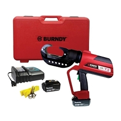 Burndy PAT46T3SU03A2 Tool Crimper, 14 AWG to 1500 kcmil Copper/Stranded/8 AWG to 1250 kcmil Aluminum Crimping, 15 ton Crimping, 18 V DC, Li-Ion Battery