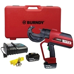 Burndy PAT750T3C03A2 Crimper, 14 AWG to 750 kcmil Copper/8 AWG to 750 kcmil Copper Flex/4 AWG to 556.5 kcmil ACSR/11/1/2-1 in Ground Rod Crimping, 12 ton Crimping, 18 V DC, Li-Ion Battery