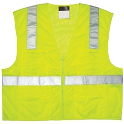 Dottie Hi-Vis SV222X Surveyors Safety Vest, XXL, Lime-Yellow, Polyester, Front Zip Closure, 11 Pockets, ANSI Class: 2