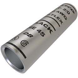 ILSCO SureCrimp CT-2/0 CT Series Short Barrel Compression Sleeve, 2/0 AWG Copper Conductor, Die Code: I-45, 2 in L, Copper