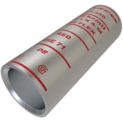 ILSCO SureCrimp CT-350 CT Series Short Barrel Compression Sleeve, 350 kcmil Copper Conductor, Die Code: I-71, 2-3/8 in L, Copper