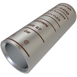 ILSCO SureCrimp CT-500 CT Series Short Barrel Compression Sleeve, 500 kcmil Copper Conductor, Die Code: I-87, 2-7/8 in L, Copper