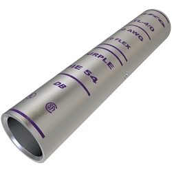 ILSCO SureCrimp CTL-4/0 CTL Long Barrel Compression Sleeve, 4/0 AWG Copper Conductor, Die Code: I-54, 3-3/8 in L, Copper