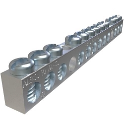 ILSCO ClearChoice NBAS-012-2-A Type NBAS Dual Rated Neutral Bar, 4.416 in L x 0.312 in W x 0.437 in H, 600 V AC