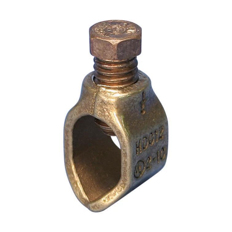 nVent HDC12 Ground Rod Clamp, 1/2 in Rod, 10 AWG Solid to 2 AWG Stranded, 6 sq-mm Solid to 25 sq-mm Stranded Conductor, Silicon Bronze