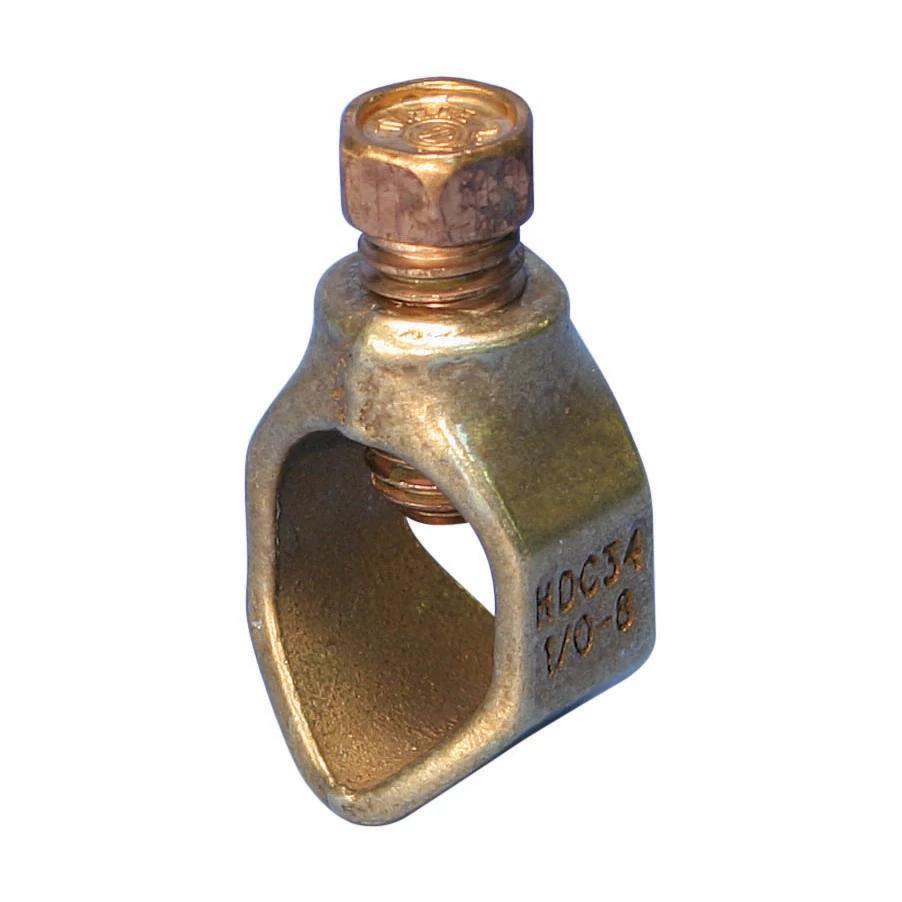 nVent HDC34 Ground Rod Clamp, 3/4 in Rod, 8 AWG Solid to 1/0 AWG Stranded, 10 sq-mm Solid to 50 sq-mm Stranded Conductor, Silicon Bronze