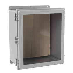 nVent Hoffman POLYPROTM D16148WFW DWS12 Window Door WiFi Cabinet, 16.12 in L x 14.01 in W x 8.35 in D, NEMA 4X NEMA Rating, Polyester