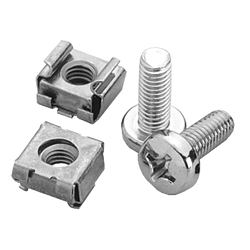 nVent Hoffman ECNSM6 DEC1 Fastener Package, For Use With 19 in Rack, M6 Cage Nut, M6 x 16 mm Phillips Pan Head Screw, Steel, Silver