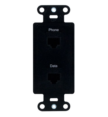 On-Q WP3220BK Classic Pre-Configured Vertical Orientation Decorator Strap, 1 Gangs, 4.19 in L x 1.65 in W, Plastic, Wall Mount